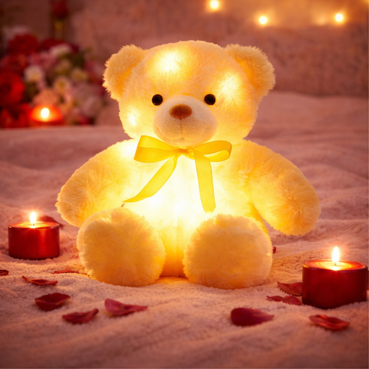 Glow Teddy Bear with Bow - The Valentine Gift & for kids